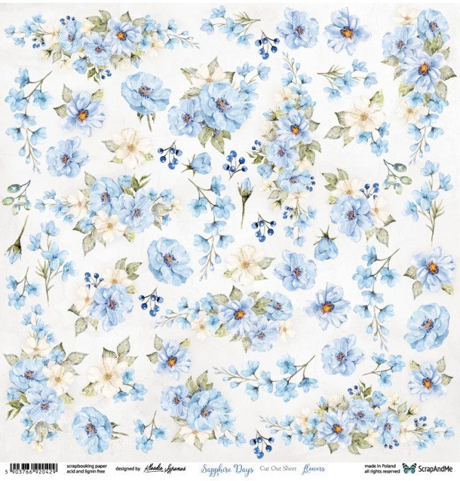 Cut-out sheet - Sapphire Days Flowers