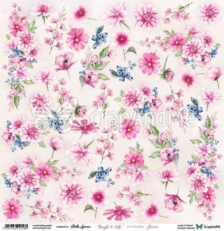 Cut-out sheet - Bright and Soft Flowers