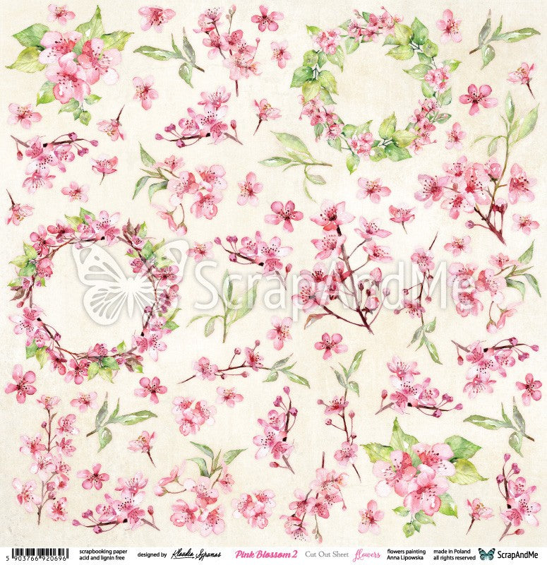 Cut-out sheet - Pink Blossom 2 Flowers