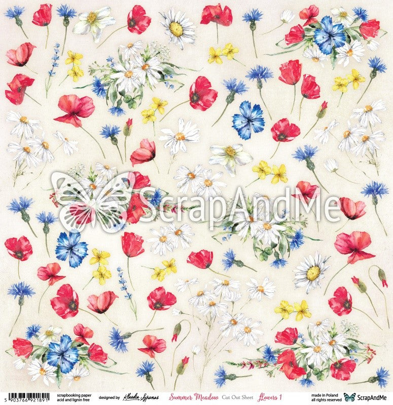 Cut-out sheet - Summer Meadow - Flowers 1