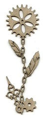Chipboard Shape - Steampunk Flower A Feather