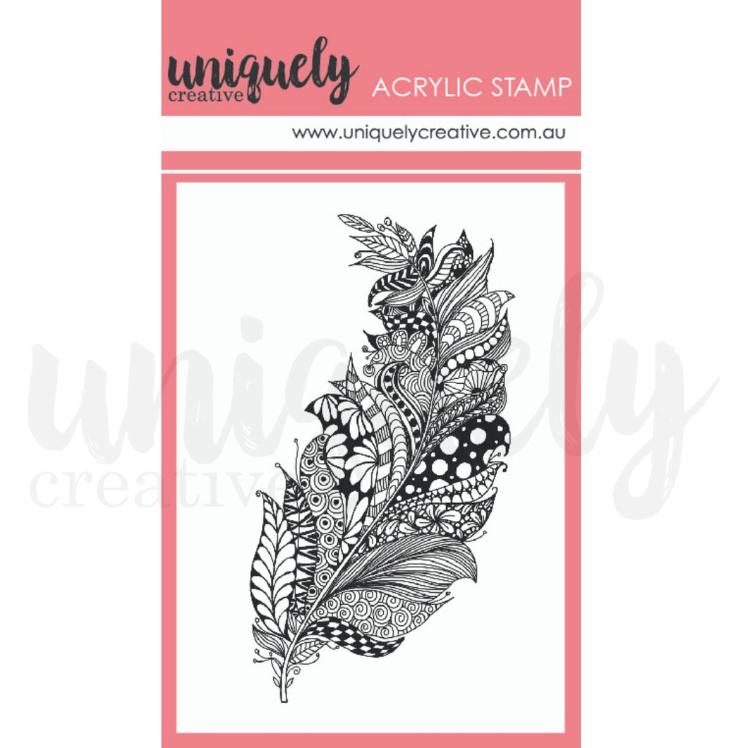 Mini Mark Making Stamp - Zentangle Feathers