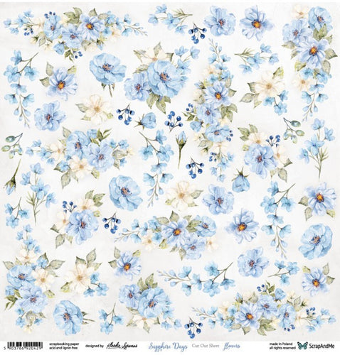 Cut-out sheet - Sapphire Days Flowers
