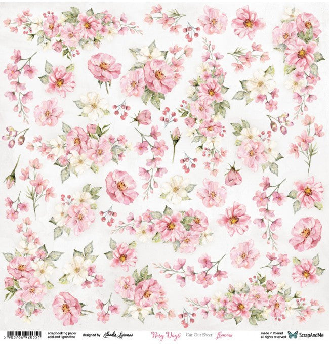 Cut-out sheet - Rosy Days Flowers