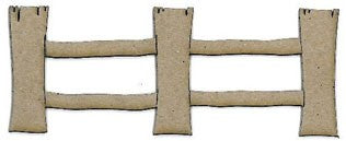 Chipboard Shape - Post and Rail Fence, plain