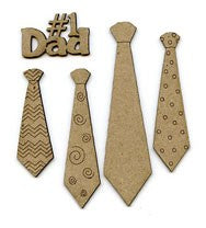 Chipboard Shape - Dad Tie Pack 