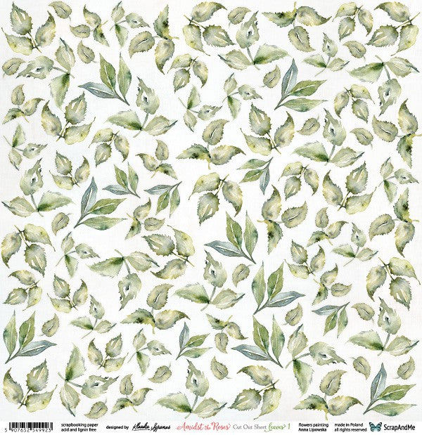 Cut-out sheet - Amidst the Roses Leaves 1