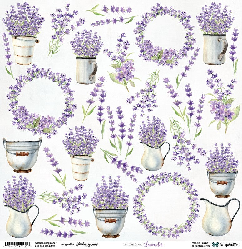 Cut-out sheet - Lavender Flowers