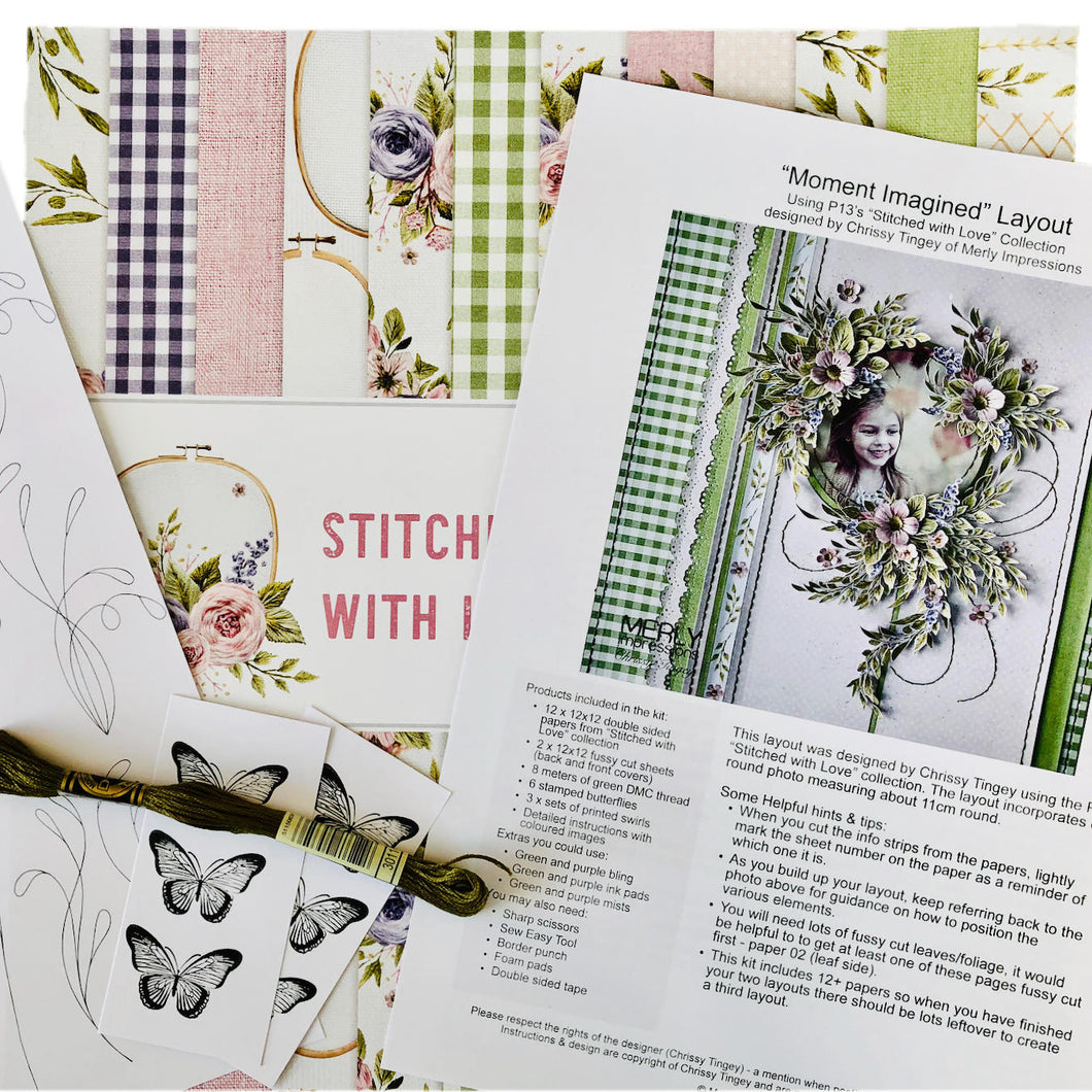 Stitched with Love - Layout Kit