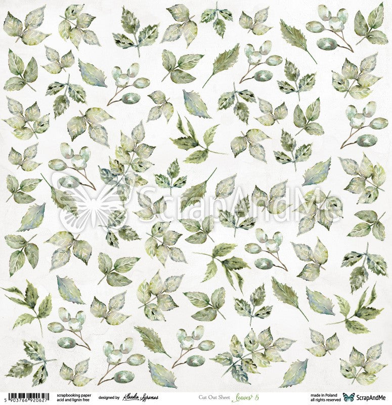 Cut-out sheet - Pink Blossom Leaves 5