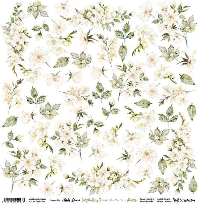 Cut-out sheet - Simple Story 3 Flowers