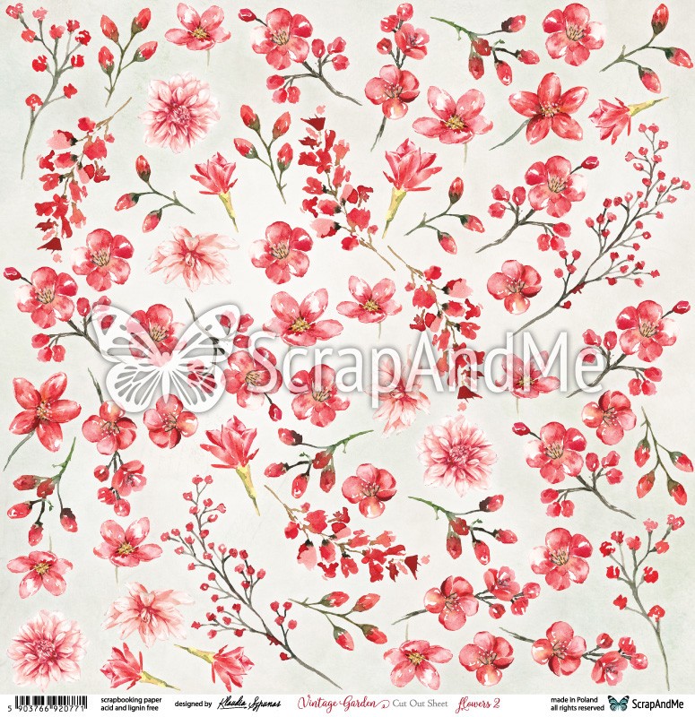 Cut-out sheet - Vintage Garden Flowers 2